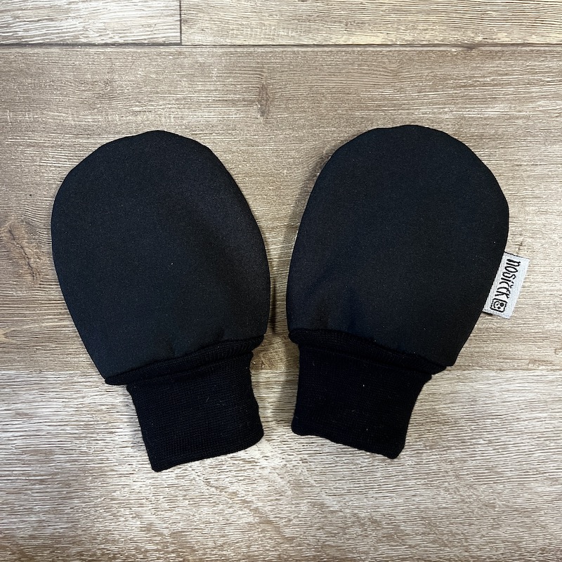 RUKAVIČKY SOFTSHELL A FLEECE černá 0-15 m