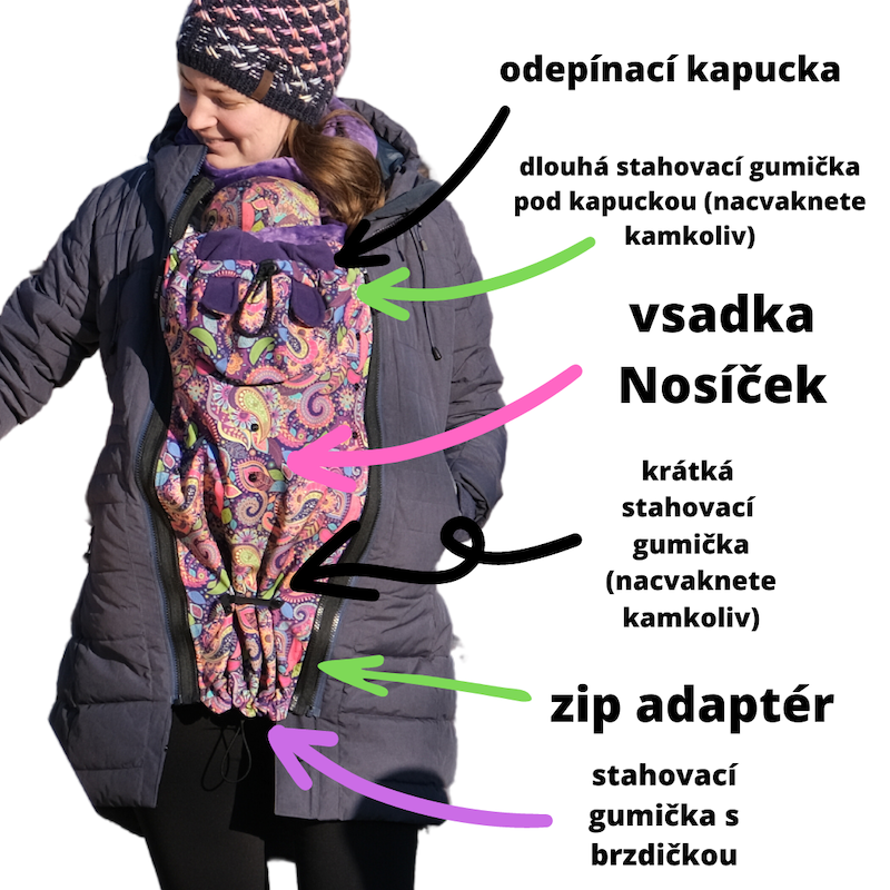 VSADKA S KAPUCKOU černá a balóny
