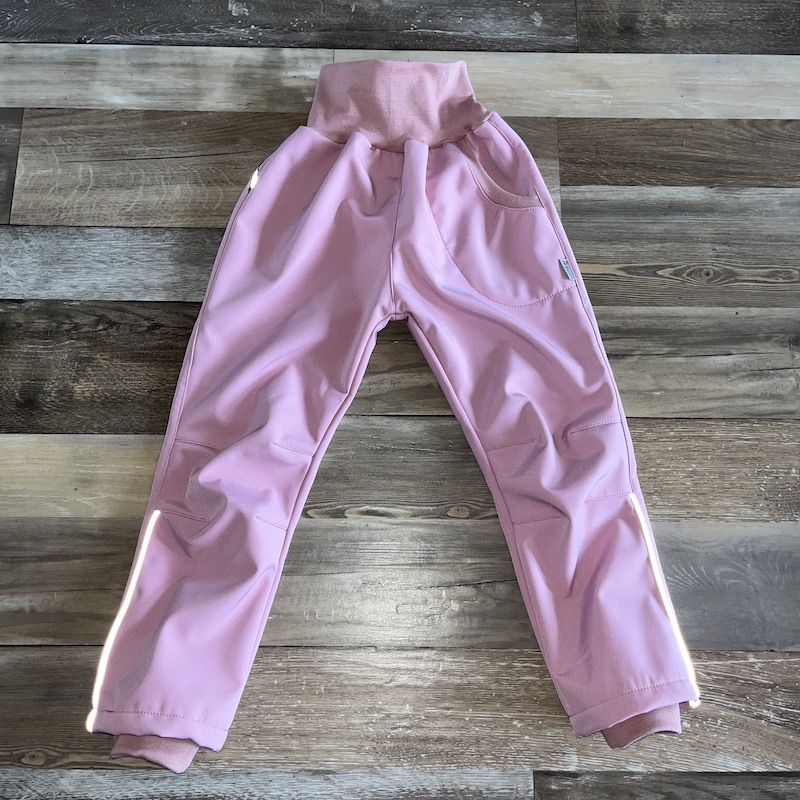 SOFTSHELLOVÉ KALHOTY S FLÍSEM starorůžová