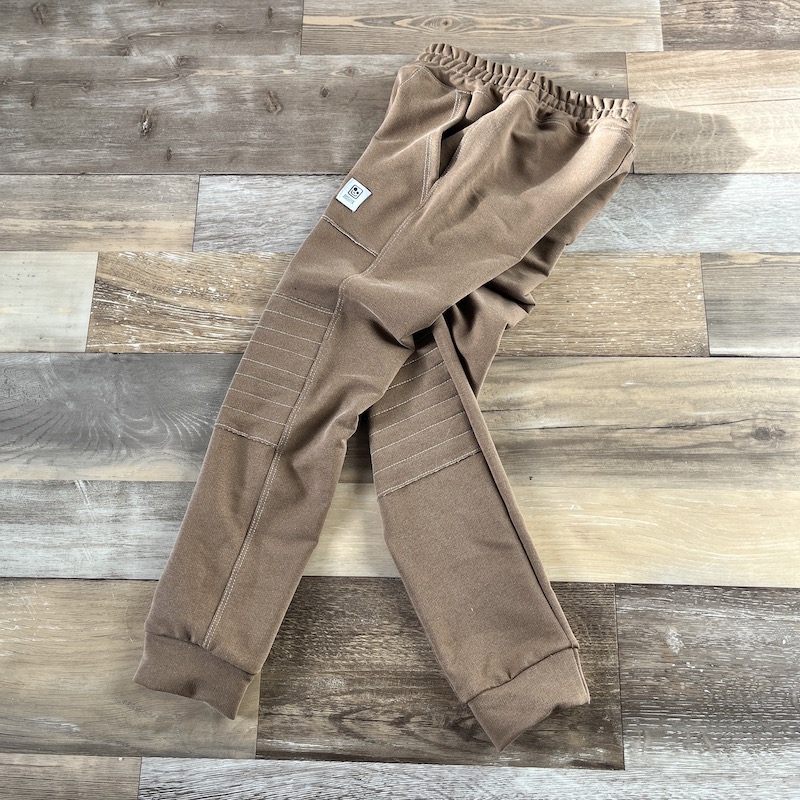 TEPLÁKOVÉ KALHOTY vintage mocca vel. 134-140