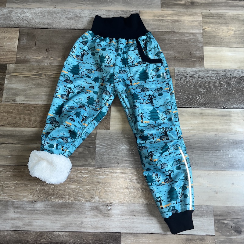 SOFTSHELLOVÉ KALHOTY S BERÁNKEM petrolejový les