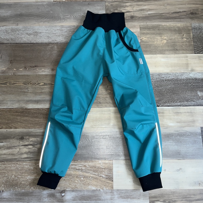 LETNÍ SOFTSHELLOVÉ KALHOTY zelený tyrkys