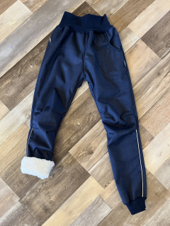 SOFTSHELLOVÉ KALHOTY S BERÁNKEM žíhaná tmavě modrá