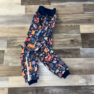 SOFTSHELLOVÉ KALHOTY S FLÍSEM lesní zvířátka