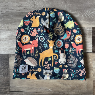 ČEPICE Z TEPLÁKOVINY lesní zvířátka 2-6 let