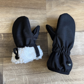 RUKAVICE SOFTSHELL S BERÁNKEM žíhaná černá 6-10 let