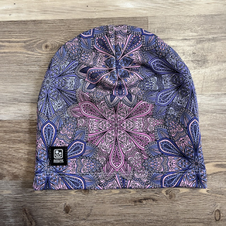 ČEPICE Z TEPLÁKOVINY fialová mandala 6-199 let