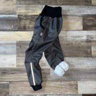 SOFTSHELLOVÉ KALHOTY S BERÁNKEM žíhaná šedá