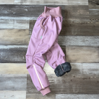 SOFTSHELLOVÉ KALHOTY S BERÁNKEM žíhaná starorůžová