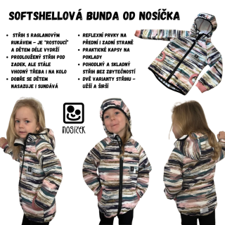 SOFTSHELLOVÁ BUNDA (ušití do cca týdne) BARVA NA PŘÁNÍ PO DOMLUVĚ S NOSÍČKEM