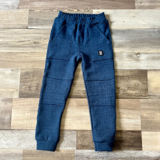 TEPLÁKOVÉ KALHOTY jeans tmavě modrá (ušití na přání do několika dní)